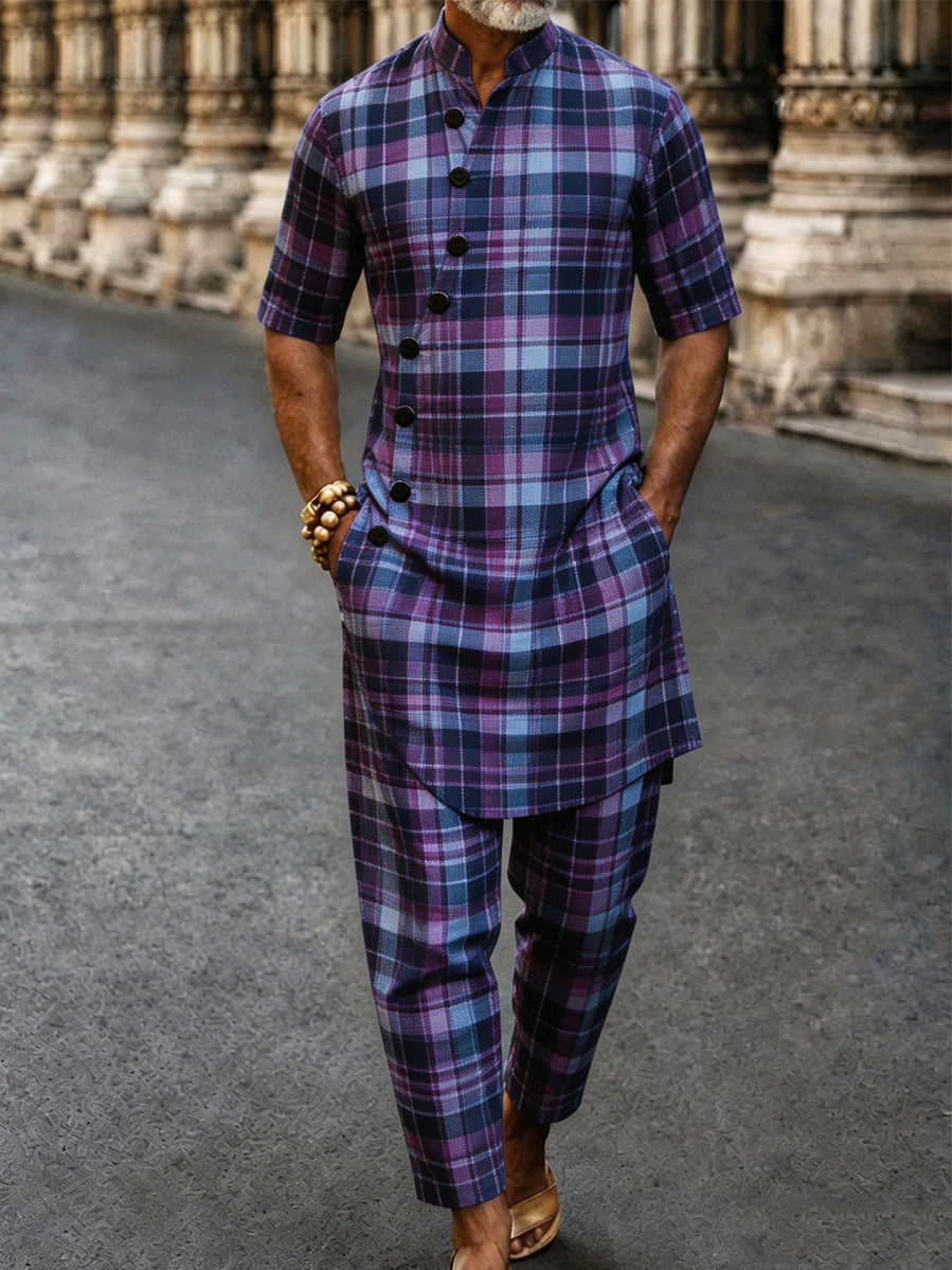 Men's Casual Vacation Cotton Shirt Set